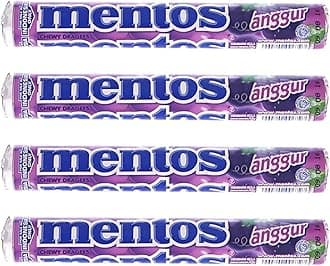Mentos Grape Roll, 4 X 29 Gm
