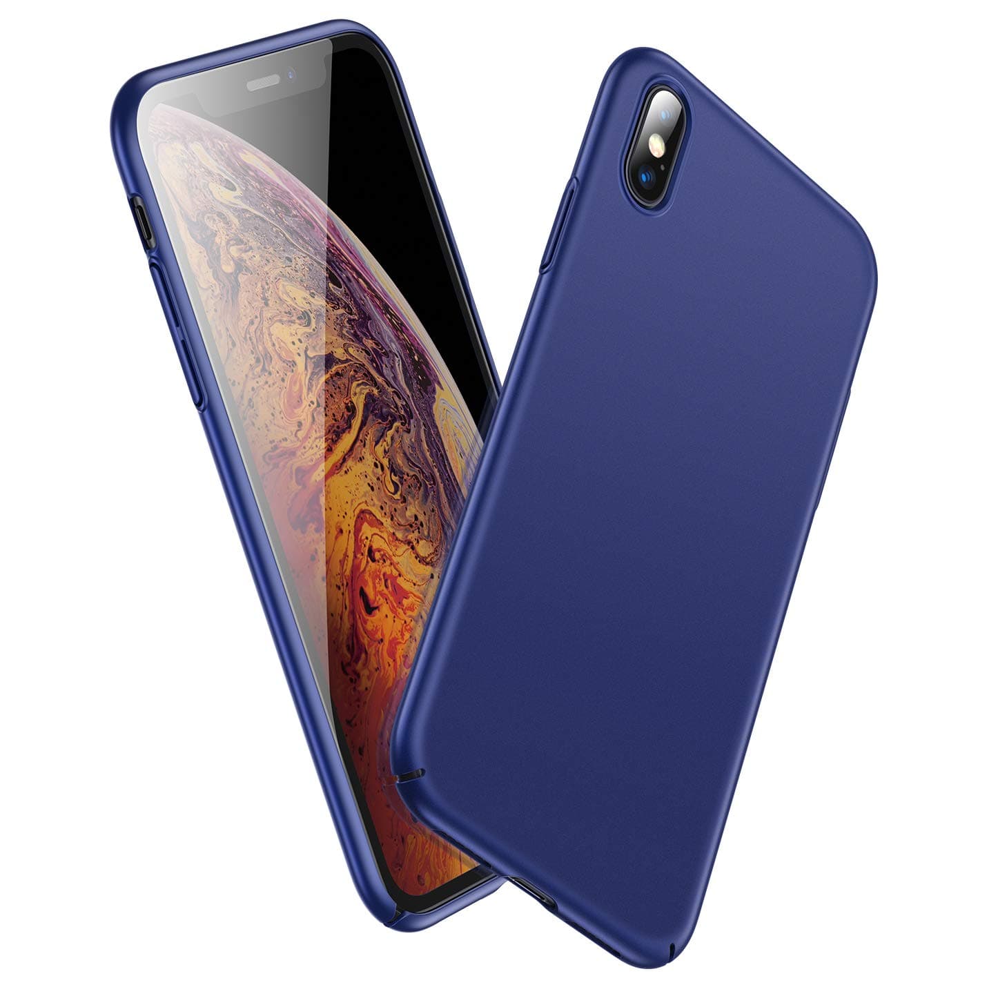 GEARART for Slim iPhone Xs Case,Ultra Thin Light [Hard PC] Protective Cover with Coated Matte Surface for iPhone Xs (Only) 5.8” Inch 2018 Release [Support Wireless Charging],Navy Blue