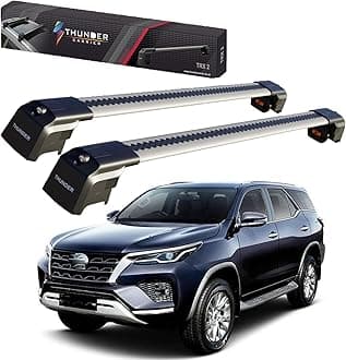 Catch USA Car Roof Rack Cross Bars for Toyota Fortuner with Lock 2015-2023 Aluminum Cross Bar for Rooftop Cargo Carrier Luggage Kayak Canoe Bike Snowboard (Gray)