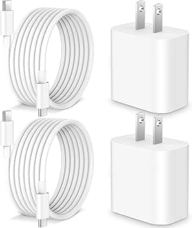 iPhone 15 Charger,iPad Pro Fast Charger [Apple Certified],2Pack 20W PD USB C Block for iPad Air 5th/4th,iPad 12.9/11 inch,iPad 10th,iPhone Max/Plus,with 6FT Cable,White,6-Foot (CA-43T)