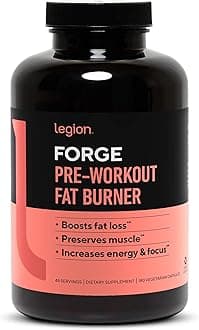 Forge Fasted Fat Burner - Thermogenic Fat Burner, Target Stomach Fat and Trim Belly Fat with Yohimbe, HMB Supplement, Choline. All Natural, 45 Servings.…, 180 Count (Pack of 1)