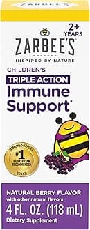 Elderberry Syrup for Kids, Daily Immune Support with Vitamin C & Zinc, Childrens Liquid Supplement, Natural Berry Flavor, 4 fl oz