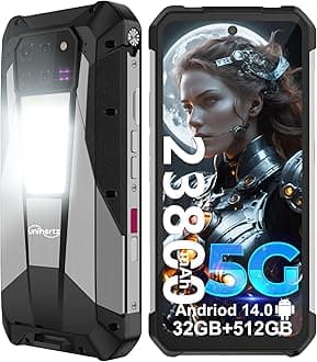 Tank 3 Pro Rugged Smartphone, Android 14 5G Cell Phone with Projector, 32GB RAM+512GB ROM, 6.79" Waterproof Outdoor Mobile Phones Unlocked, 23800mAh/OTG/GPS(Support T-Mobile&Verizon Only)