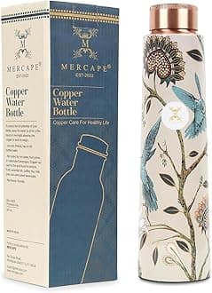 JP MERCA.PE. Copper Bottle A Handmade Ayurvedic Enameled Print Pure Copper Water Bottle For Drinking - Increase Your Water Consumption, and Experience Immediate Health Benefits 900ml