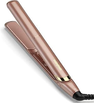 BaByliss Rose Gold Hair Straighteners - Ceramic Plates for Smooth Styling, Multi-Voltage Worldwide use, Ultra-Fast 15 Second Heat Up, 3 Heat Settings Up to 235°C, 2598U