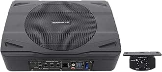 SS8P 400W 8" Slim Under-Seat Active Subwoofer, High-Level Inputs, Cast Aluminum Enclosure, for Car/Truck Audio Systems