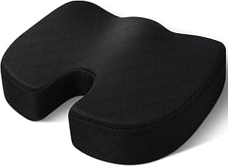 TushGuard Office/Car Seat Cushion, Non-Slip Sciatica & Back Coccyx Tailbone Pain Relief Chair Pad, Memory Foam Butt Pillow for Computer Desk, Wheelchair, Driving (Black)