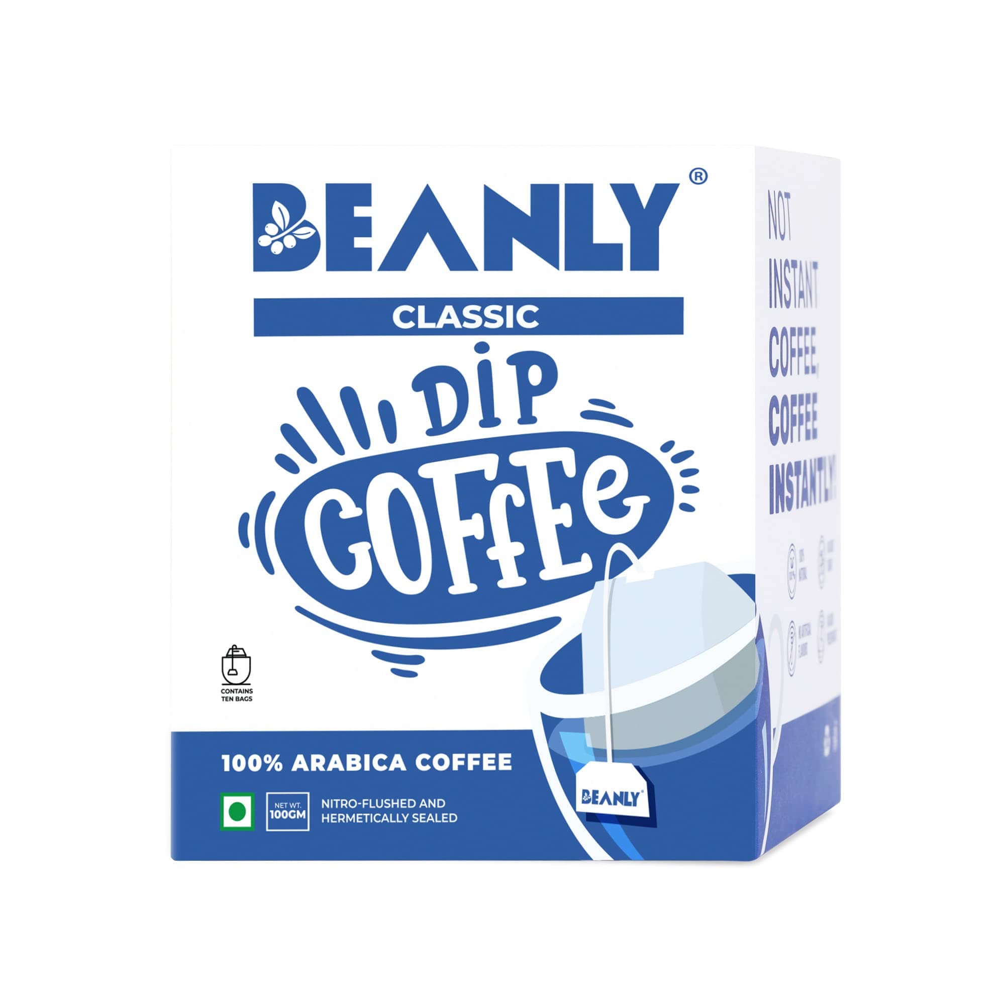 Beanly Single-Serve Dip Coffee - Master Blend | 10 Coffee Bags