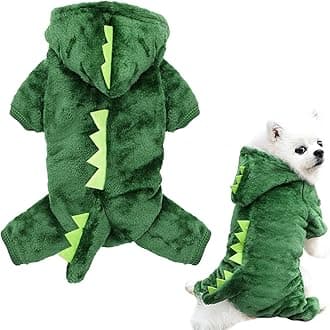 Dinosaur Dog Costume Clothes for Small Dogs Pet Halloween Costume Puppy Clothing Cats Outfits Funny Apperal(Green,XS)