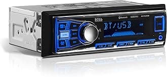 611UAB Car Stereo System - Single Din, Bluetooth Audio and Calling Head Unit, Aux Input, USB, Mechless, No CD DVD Player, AM/FM Radio Receiver