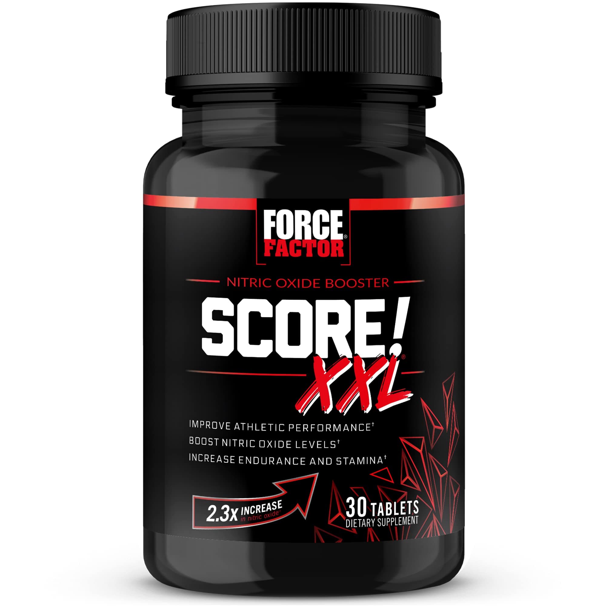 Force Factor Score! XXL Nitric Oxide Booster Supplement for Men with L-Citrulline, Horny Goat Weed, Black Maca, & Tribulus Terrestris to Increase Stamina, Energy, and Physical Performance, 30 Tablets
