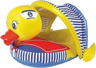 Poolmaster 81547 Learn-to-Swim Swimming Pool Float Baby Rider with Sun Protection, Duck 36 Long x 32 Wide, deflated