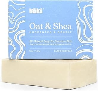 Keika Baby Soap Bar Oat & Shea Unscented for Eczema, Psoriasis, Face, Body, Infant Kids Teens Men Women with Sensitive Skin, 5 oz.