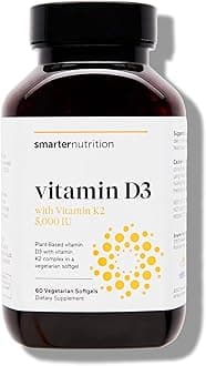 Plant-Based Vitamin D3 with K2 Complex for Immune Support - 60 Ct