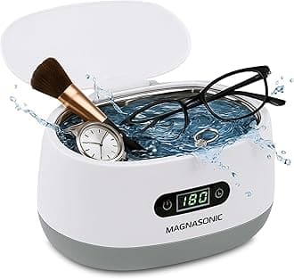 Magnasonic Ultrasonic Cleaner - 20oz Tank Ultrasonic Jewelry Cleaner & Ultrasonic Retainer Cleaner, Digital Timer, 5 Cleaning Modes for Glasses, Rings, Dentures, Tools, Aligners (UC22)