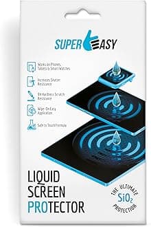 SUPER EASY Liquid Glass Screen Protector - Wipe On Scratch and Shatter Resistant Oleophobic Nano Protection for All Phones Tablets Smart Watches Universal