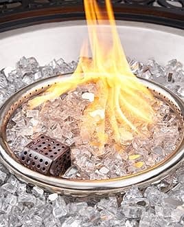 NUPICK 20 lb 1/2 Inch Reflective Fire Glass, Safe, Non-Blackening, Eco-Friendly, Sparkly, Modern, Contemporary, Indoor/Outdoor