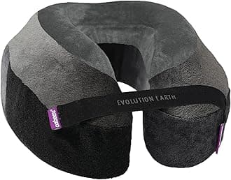 Cabeau Evolution Earth Travel Neck Support Pillow Neck Pillow for Traveling - Memory Foam Airplane Pillow with 360-Degree Comfort - Head & Chin Support Pillows for Sleeping Upright - Wind, grey, Wind
