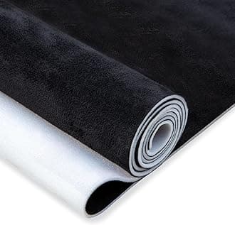 Suede Auto Headliner Fabric 54" L×60" W with Foam Backing, Black Interior Replacement Material for Car/Truck/SUV/RV Roof, Home Repair/DIY Headliner Material, Rolled-up Delivery