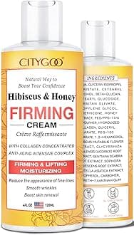 Hibiscus and Honey Firming Cream - Neck Firming Cream - Reduces the Look of Neck Lines - Best Gift for Mom Tightens & Smooths - With Collagen & Hyaluronic Acid -4 FL OZ