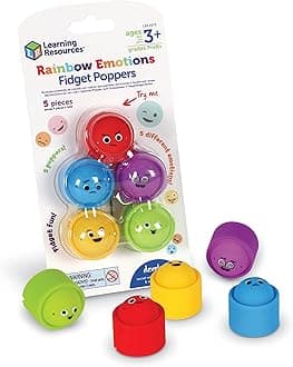 Learning ResourcesRainbow Emotion Fidget Poppers, Sensory Toys, Social-Emotional Learning ,Sensory Toys for Toddlers, SEL Skills,Fine Motor Skills, Ages 3+,5 Pieces
