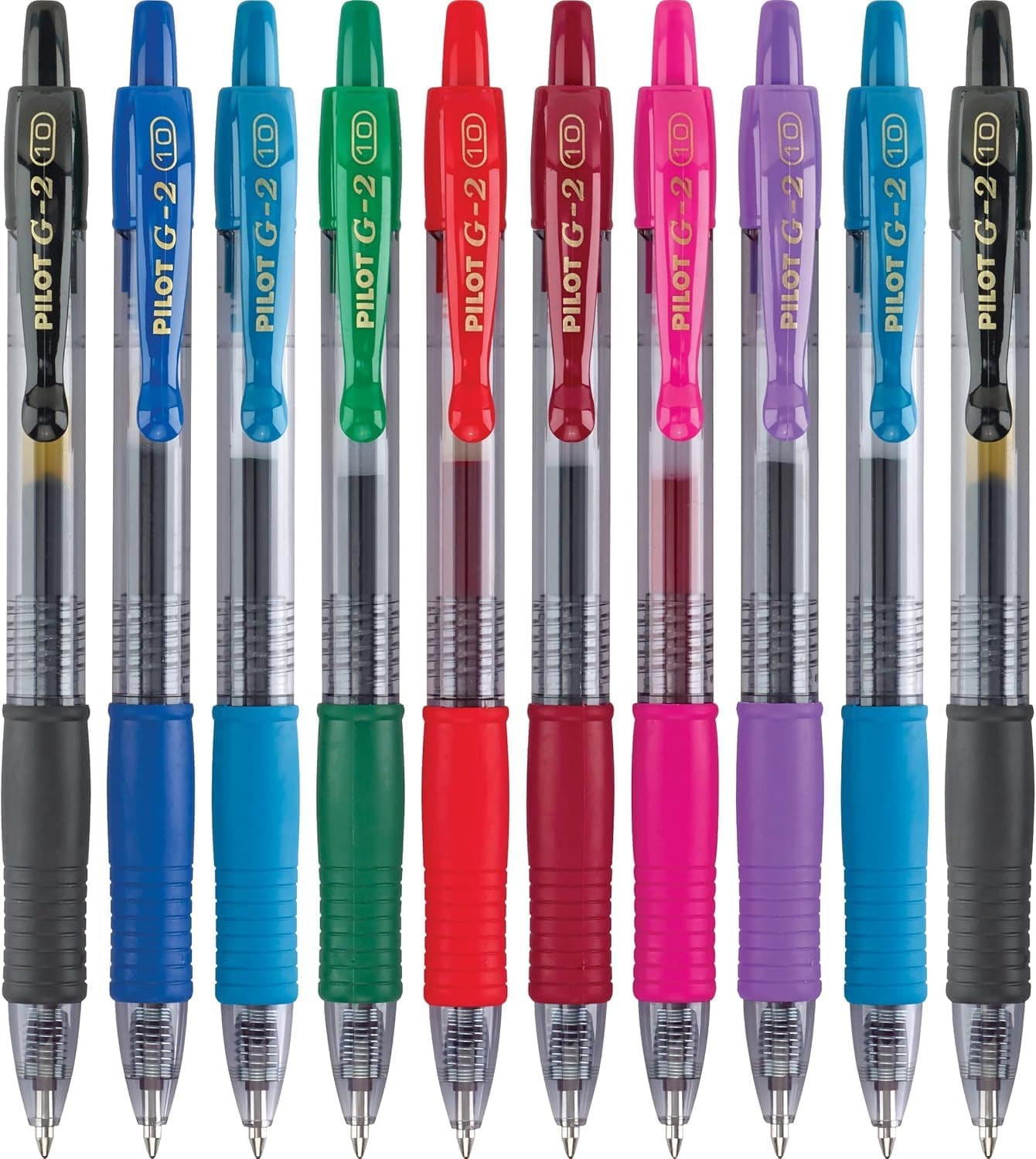G2 Premium Retractable Gel-Ink Rolling Ball Pens, Bold Point (1.0mm), Assorted, 10/Pk (11887)