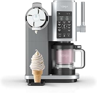 CREAMi Scoop and Swirl Soft Serve and Ice Cream Maker with 2x Tubs, 13 Functions, Makes Ice Cream, Soft Serve, Gelato, Sorbet, Milkshakes and More, Mix-In Option, Platinum Silver, NC701UK