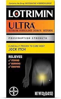 Ultra Jock Itch Cream - Powerful Butenafine Hydrochloride Treatment for Jock Itch, 0.42 Ounce (12 Grams) (Packaging May Vary)