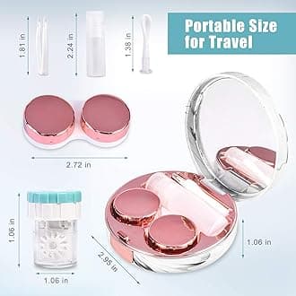 Lasiyanor Contact Lens Travel Kit with Cleaner Washer, Portable Contact Box with Mirror Tweezers Remover Tool Solution Bottle for Daily Outdoor