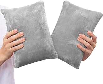 1 MIDDLE ONE 2 Pack Small Pillow, Memory Foam Mini Pillow 11 X 7 Inches for Travel, Sleeping, Nap and Neck, Knee, Lumbar Support, Tiny Cushion for Pet, Dogs (Grey)