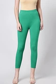 TWIN BIRDS Viscose Elastane Stretch Leggings for Women | Mid Rise Skinny Fit, High Ankle & 7/8 Cropped Length Active Legging