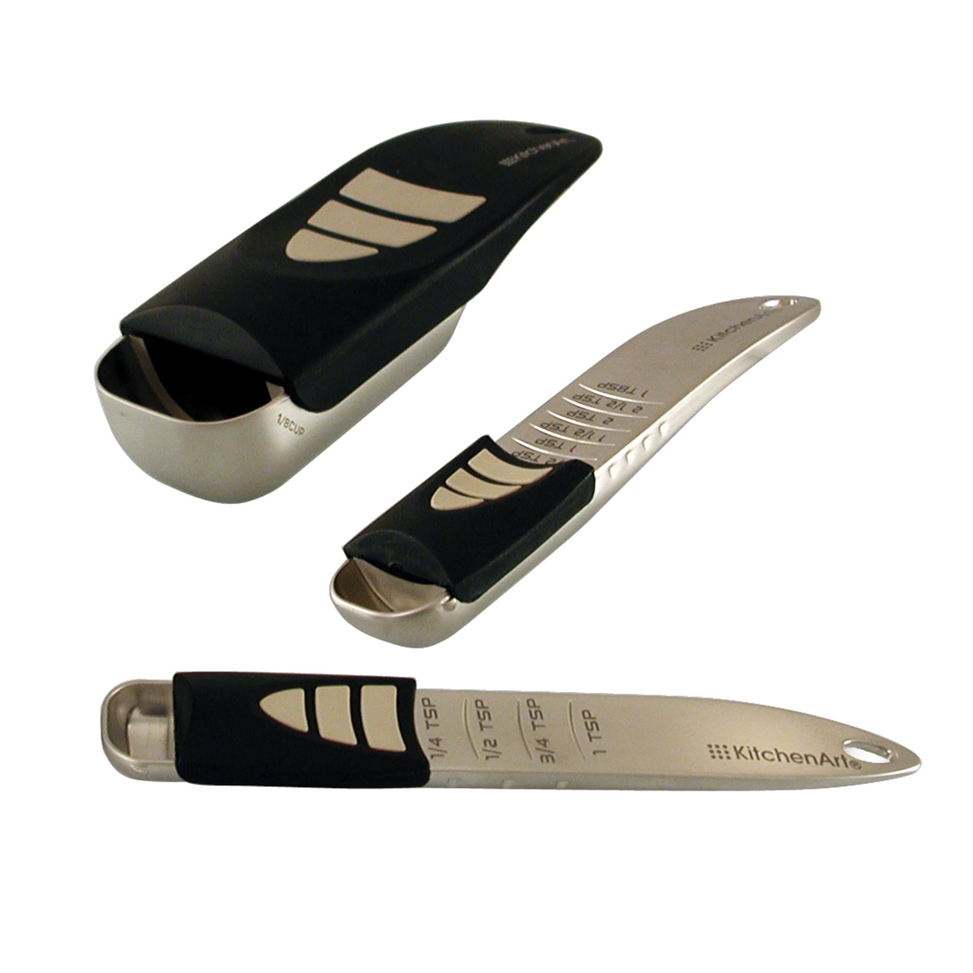 Cook’s Pro Adjust-A-Measure Set, 3-Piece, Satin,Black and Silver