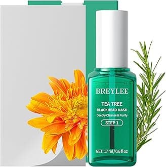 BREYLEE Blackhead Remover Mask, Tea Tree Oil Nose Pore Strips +100 papers, Puntos Negros, Peel Off Mask for Nose and Face, Pore Cleanser Purifying, Brush Desigh
