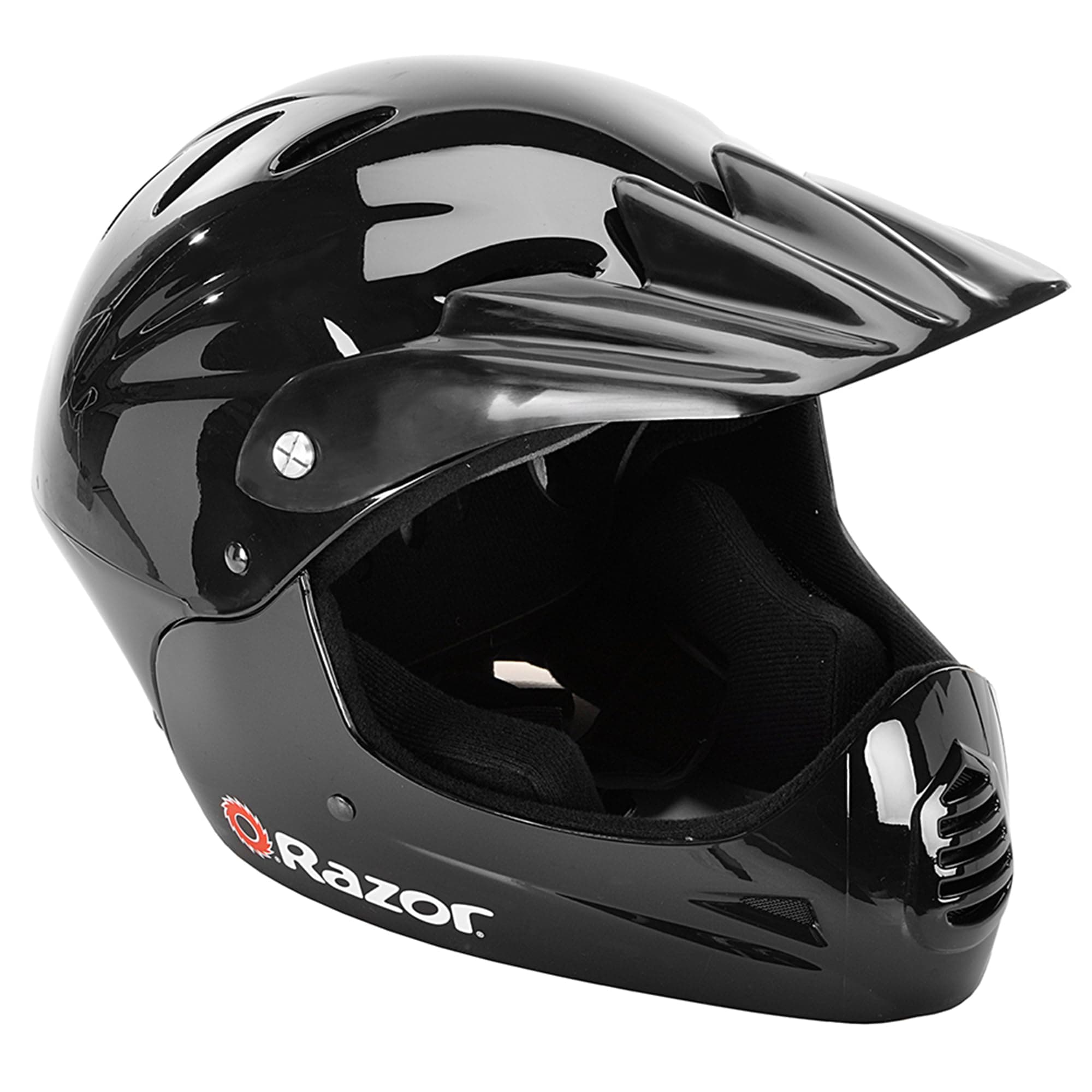 Full Face Youth Helmet - Lightweight Plastic Outer Shell with Adjustable Straps for Young Riders