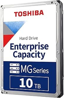 Toshiba 10TB Enterprise Internal Hard Drive – MG Series 3.5" SATA HDD for Server, Storage, 24/7 Operation, Hyperscale, Cloud (MG06ACA10TE)