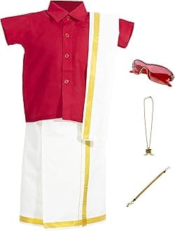 AMIRTHA FASHION Boys Traditional Dhoti & Shirts SET WITH ACCESSORIES (RSTCMBD-$)