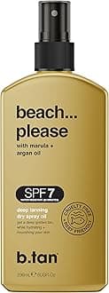 b.tan SPF 7 Deep Tanning Oil | Beach... Please - Suntan Dry Spray - Deep Bronzing & Browning Body Lotion, Nourishes Skin from Marula & Argan Oil, Austrailian Brand, 236ml
