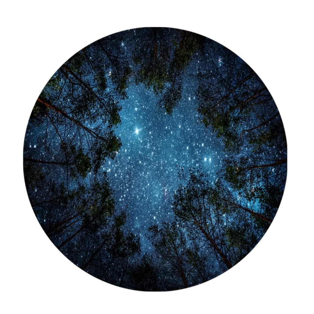 Goodbath Forest Starry Round Rugs, Trees Night Sky Space Galaxy Non-Slip Area Rug Washable for Bedroom Living Room Study Playing Floor Mat Carpet, 3 Feet