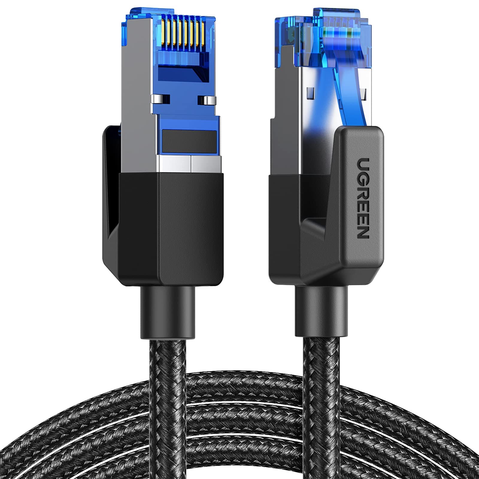 UGREEN Cat 8 Ethernet Cable 6FT, High Speed Braided 40Gbps 2000Mhz Network Cord Cat8 RJ45 Shielded Indoor Heavy Duty LAN Cables Compatible with Gaming PC PS5 PS4 PS3 Xbox Modem Router 6FT