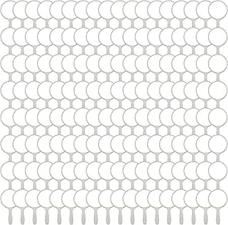 Vinsot 150 Pcs Handheld Mirror Bulk Small Hand Compact Mirrors with Handle Plastic Travel Makeup Portable 3.94 x 2.16 Inch for Birthday Dress up Wedding Practice Pronunciation (Green)