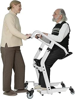 VOCIC Upgrade Sit to Stand Lift, One-Step Stand Assist Lift for Elderly, Patient Lift Chair Transport Unit with Wheels, Standing Transfer Device for Home Care, Fall Prevention & Muscle Building, AY03