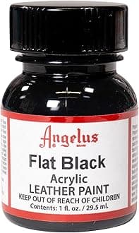Angelus Acrylic Leather Paint For Shoes, Sneakers, Leather, Canvas, Furniture, and More - 1 Fl Oz, Flat Black