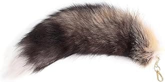 Fluffy Therian fox Tail Keychain - Soft Fur, Realistic Colors, Durable, Perfect for Cosplay, Renaissance Fairs
