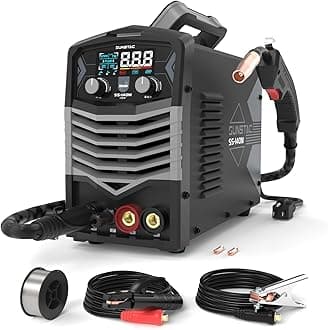 MIG Welder, 140A 110V Flux Core/Stick/Lift TIG 3 in 1 MIG Welding Machine, Gasless MIG with IGBT Inverter Synergic Control, Digital Screen Display, Over Loading Protection Beginner Friendly
