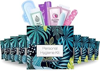 Menstrual Kit All-in-One 10 Pack | Convenience on The Go | Period Kit Pack for Travelling, Tweens & Teenager | Individually Wrapped Feminine Hygiene Product (Blue Forest)