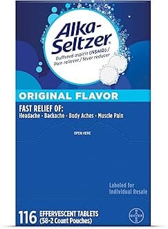 Effervescent Tablets Original Flavor, Fast Multi-Symptom Relief from Headache and Body Ache, Dissolvable Effervescent Fizzy Tablets, Pain Relief Dispenser Pack, 116 Ct
