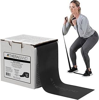 THERABAND Resistance Band 25 Yard Roll, Non-Latex Professional Elastic Stretch Bands for Upper & Lower Body Exercise Workouts, Physical Therapy, Lower Pilates, Flexibility, & Rehab, Dispenser Box