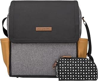 Petunia Pickle Bottom Boxy Backpack | Diaper Bag | Diaper Bag Backpack for Parents | Top-Selling Stylish Baby Bag | Sophisticated and Spacious Backpack for On The Go Moms | Camel/Graphite, Camel/Graphite, One Size, Backpack