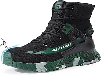 Steel Toe Shoes for Men Work Safety Shoes Industrial Construction Shoes Mid Cut Industrial Boot Work Sneakers Comfortable Lightweight Safety Shoes for Work, 0296-green, 7