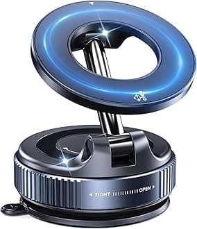 Vacuum Magnetic Suction Cup Phone Mount for Magsafe, 360° Adjustable Nano Gel Vacuum Magnetic Phone Holder, Pocket Size Foldable Cell Phone Holders for Your Car, for All Car Models